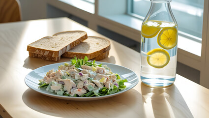 A plate of green beans and cheese with olives feta herbs and fresh gourmet food