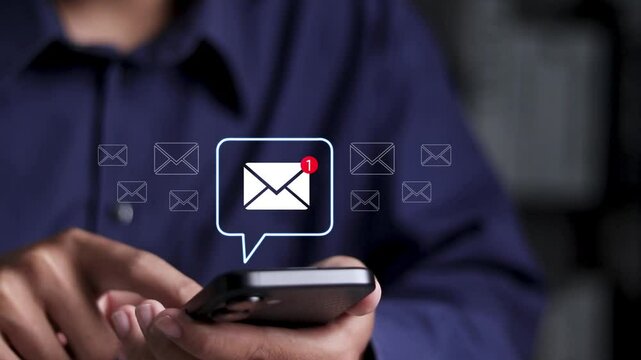 Email marketing campaign concept, Newsletter, email and messaging. Direct selling project in business, List of customers who want to send by email.