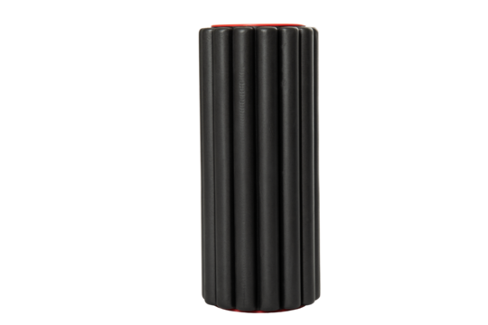 Black foam roller – isolated on transparent background, PNG, front view