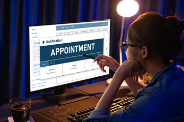 Online appointment booking calendar for brisk registration on the internet website
