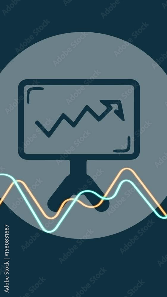 Poster animation of data processing over diagram