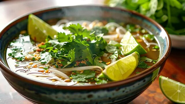 Delicious Vietnamese Noodle Soup In A Bowl
