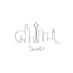 Capture the spirit of Seattle in a single line. Our iconic logo showcases the city's silhouette, blending elegance and urban charm.