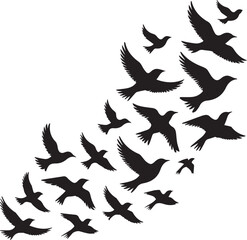 Obraz premium Birds Silhouette Vector Illustration