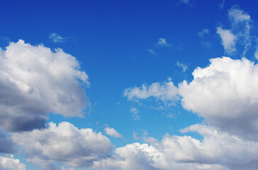 White clouds in blue sky