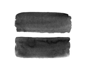 Abstract black watercolor isolated on white background