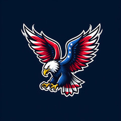 Patriotic American Bald Eagle Mascot Design