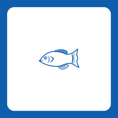 Modern linear fish logo — ideal for seafood packaging, restaurants, or fishing-related businesses.