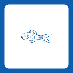 Modern linear fish logo — ideal for seafood packaging, restaurants, or fishing-related businesses.