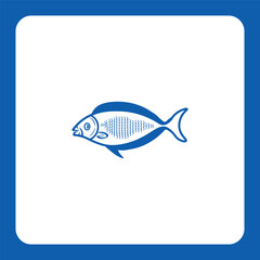 Naklejka premium Modern linear fish logo — ideal for seafood packaging, restaurants, or fishing-related businesses.