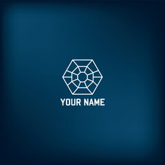 Geometric flower in blue polygon style — perfect for tech, science, or innovative brand identities.