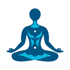 A vector illustration of meditation with internal body organs.
