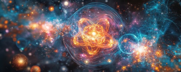 Obraz premium Vibrant Quantum Energy Visualization