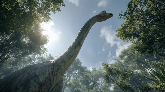 brachiosaurus herbivore dinosaur eating leaves jurassic Extinct prehistoric animal