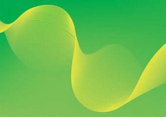  Vibrant abstract background featuring smooth green gradients and dynamic yellow wave shapes. Ideal for tech designs, eco branding, posters, and modern presentations.