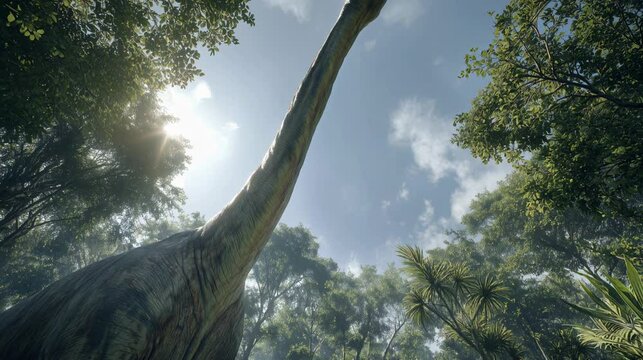 brachiosaurus herbivore dinosaur eating leaves jurassic Extinct prehistoric animal