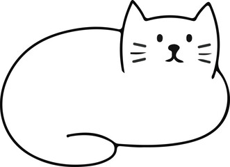 Minimal Line Drawing Cat Stock
