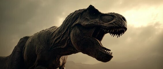 T Rex dinosaur Tyrannosaurus Rex Roaring Prehistoric Jurassic extinct animal - Powered by Adobe