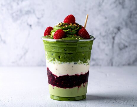 Raspberry iced matcha ltte