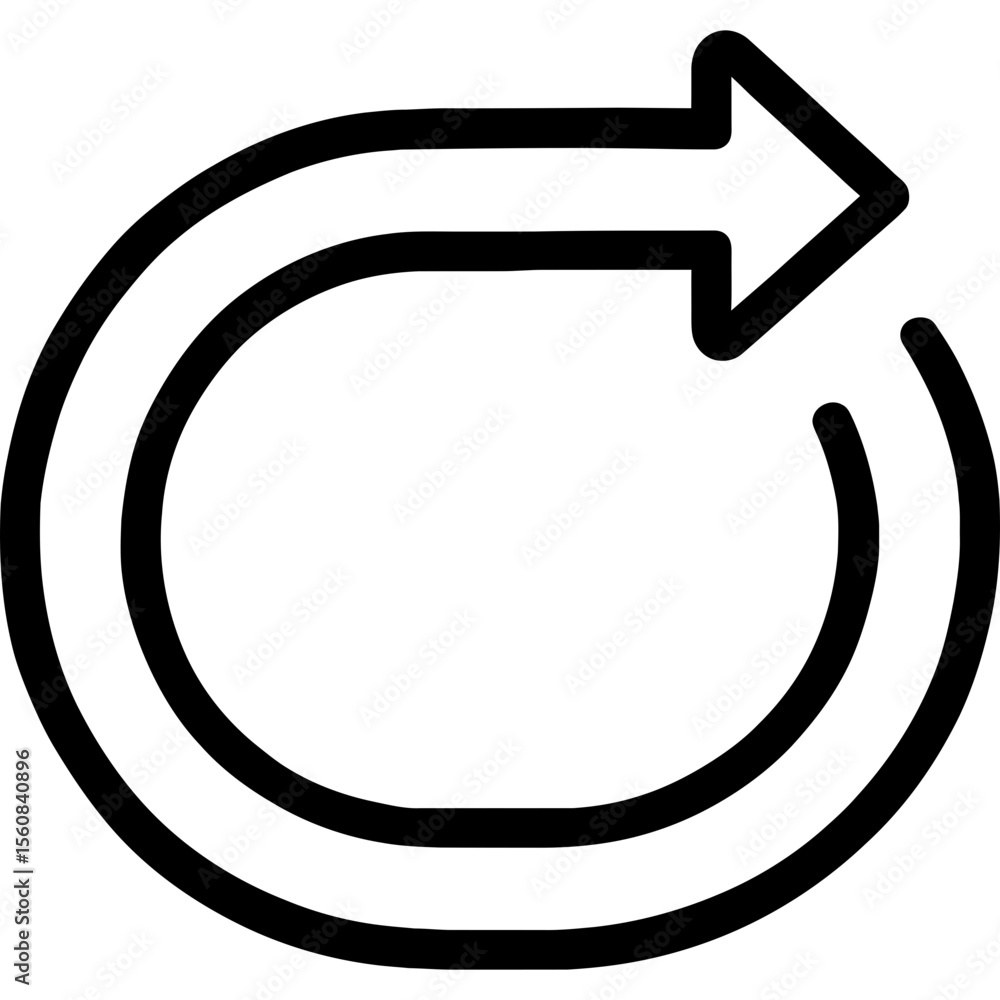 Poster loop arrow outline icon vector