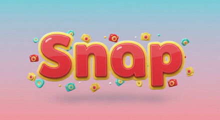 Fototapeta premium Snap A Playful 3D Typography Illustration