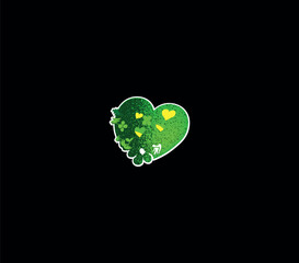 Green heart with sun and leaves — ideal for eco, wellness, or sustainability brands seeking warmth and vitality.