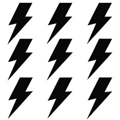 Black Lightning Bolt Icon Pack