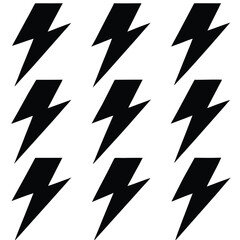 Black Lightning Bolt Icon Pack