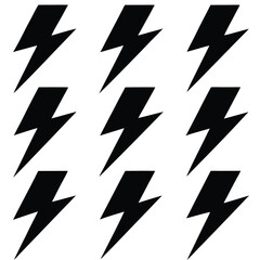 Black Lightning Bolt Icon Pack