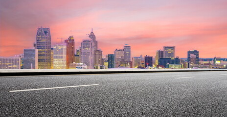 outdoor road skyline city building landscape sunset cityscape street travel
