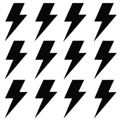 Black Lightning Bolt Icon Pack