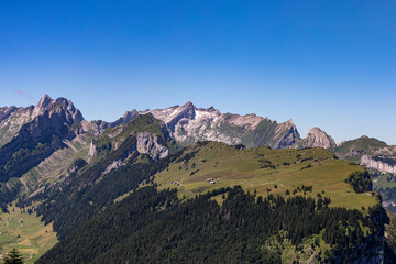 Fototapeta premium mountain peak in the swiss alps, Hoher Kasten, switzerland