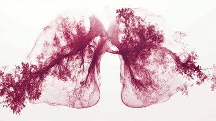 Human organs – lungs isolated on white background, anatomical medical illustration