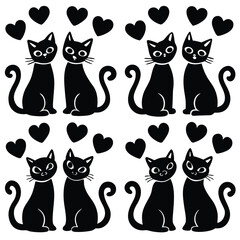 Black Cat Love & Romance Silhouettes