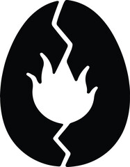 Silhouette hatching dinosaur egg simple graphic vector Illustrator