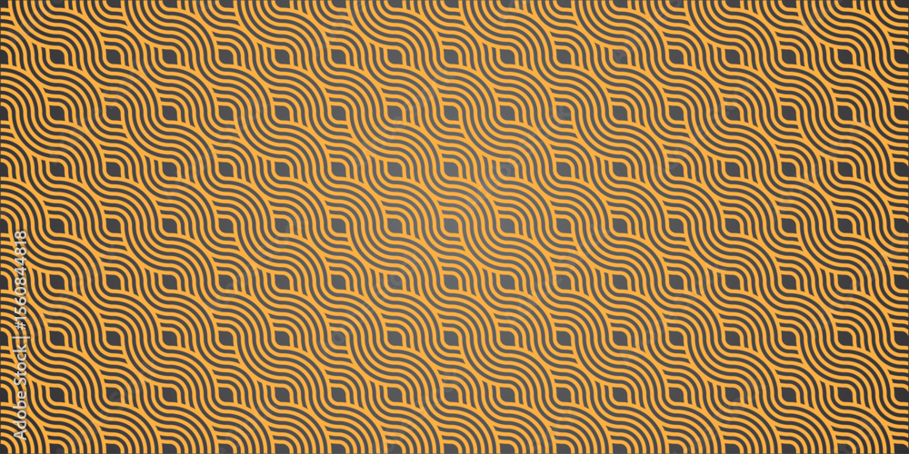 Poster seamless pattern composed of distorted black and white lines arranged in a geometric maze – optical 