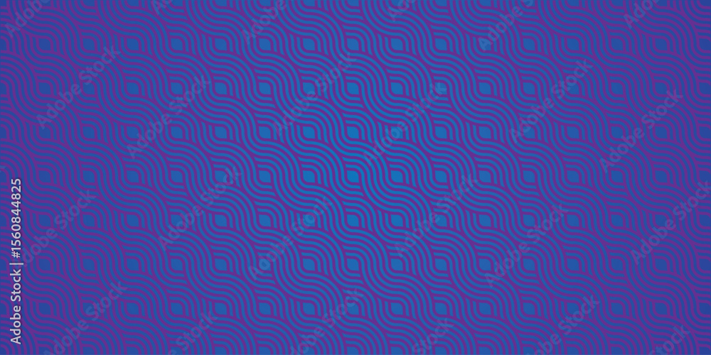 Poster seamless pattern composed of distorted black and white lines arranged in a geometric maze, optical i