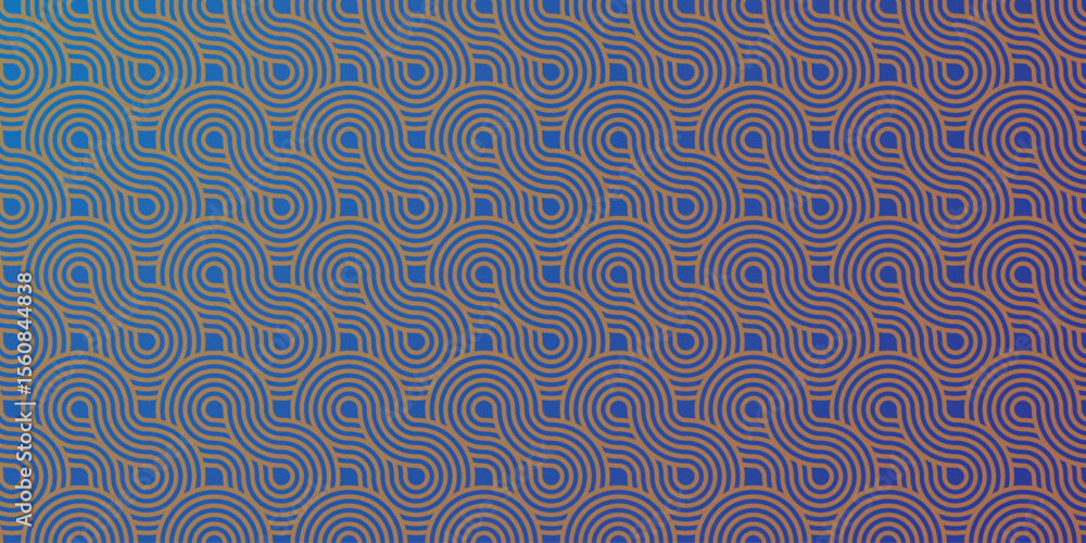 Poster seamless pattern with flowing twisted stripes and curved linear elements, abstract black and white v
