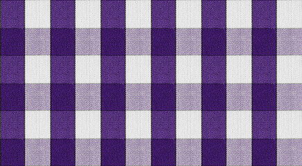 Purple and White Checkered Fabric Close up Texture