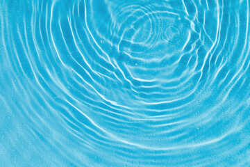 drops on water with circles on a blue background