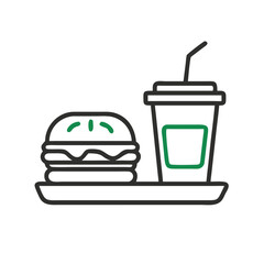 Fast Food Meal Combo Outline for Restaurant UI

