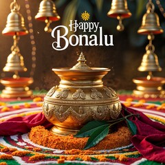 Bonalu is a vibrant Telangana festival honoring Goddess Mahakali with decorated Bonam pots, turmeric, neem leaves, drums, and temple rituals, symbolizing devotion and protection.