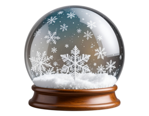 Snow globe, transparent background.