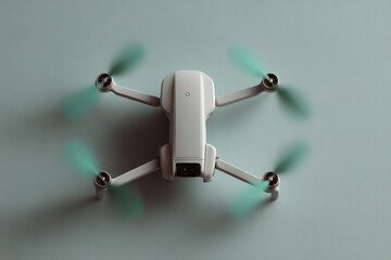 minimalist drone design centered in frame on clean light gray background