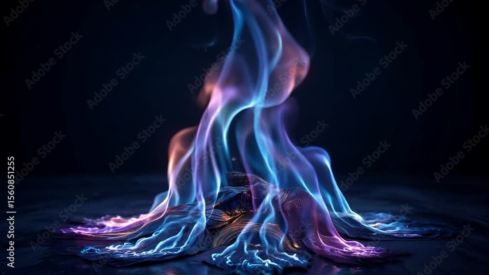 Poster colorful flames create mesmerizing patterns and shapes in a captivating display of light and movemen