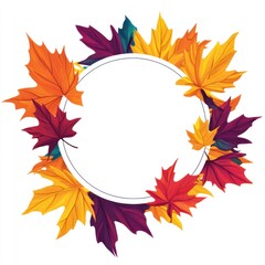 Autumnal leaves frame a blank circle (1)