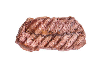 Grilled Top blade steak, shoulder beef meat isolated on white background. top view