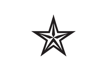 Obraz premium A star silhouette with a simple, understated design set against a white background 