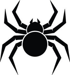 Silhouette spider arachnid halloween icon vector Illustrator