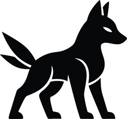 Silhouette standing dog domestic animal pet minimal design vector Illustrator